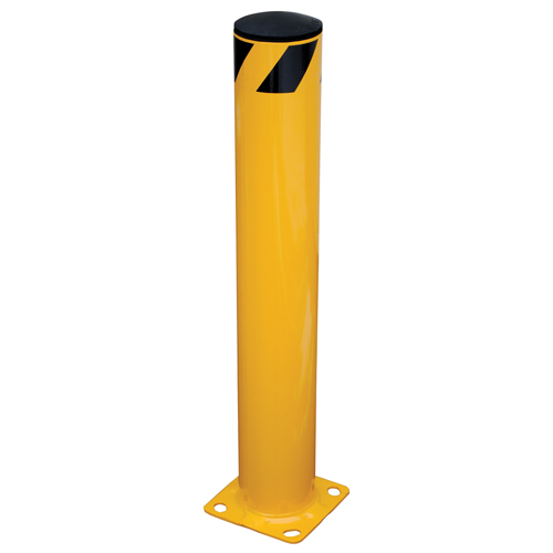 Safety Bollard, Steel, 36" H x 5.5" W, Yellow Les Fournitures Industrielles Méga