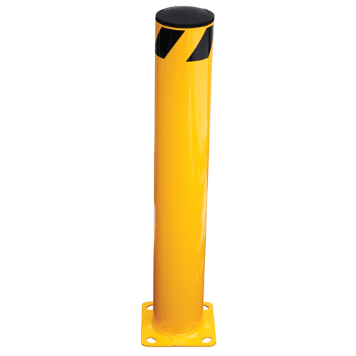 Safety Bollard, Steel, 36" H x 5.5" W, Yellow Les Fournitures Industrielles Méga