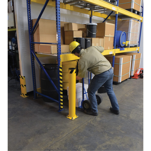 Bollard, Steel, 42" H x 5-1/2" W, Yellow Les Fournitures Industrielles Méga