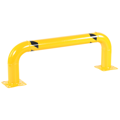 Garde-corps &agrave; profil bas pour rayonnages, 4' la x 1,4' h, Jaune Les Fournitures Industrielles Méga
