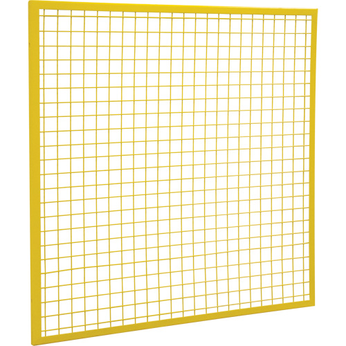 Wire Mesh Partition Components - Panels, 4' H x 4' W, Yellow Les Fournitures Industrielles Méga