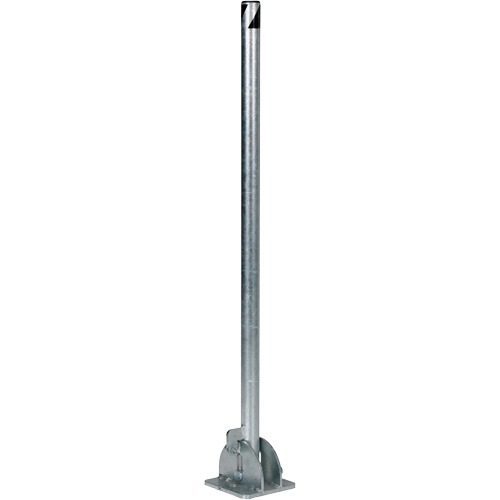 Fold-Down Bollards, Steel, 42" H x 1-3/4" W, Silver Les Fournitures Industrielles Méga