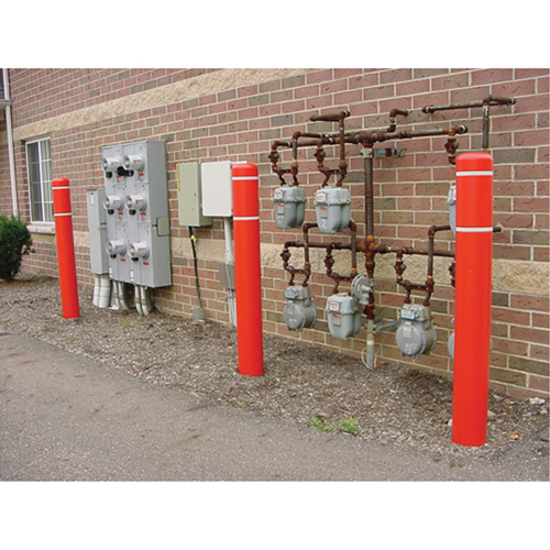 Polyethylene Bollard Covers, 6-5/8" Dia. x 72" L, Red Les Fournitures Industrielles Méga