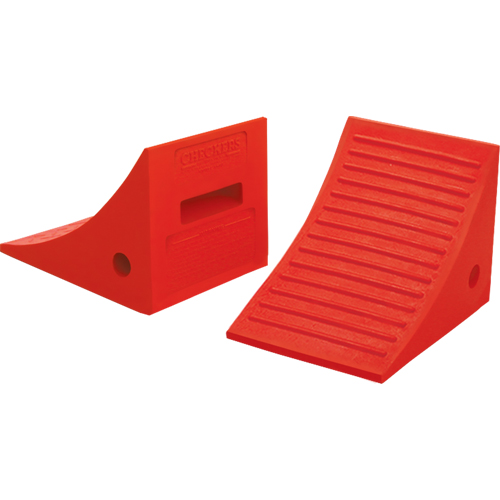 General Purpose Wheel Chocks, Polyurethane, Orange, 8" W x 11-1/4" D x 8-1/4" H Les Fournitures Industrielles Méga