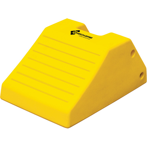 Heavy-Duty Wheel Chocks, Polyurethane, Safety Yellow, 14-9/10" W x 21-9/10" D x 10-3/5" H Les Fournitures Industrielles Méga