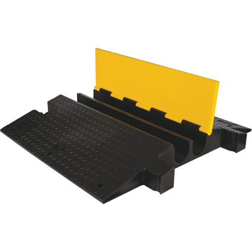 Protecteur de c&acirc;ble &agrave; traverse extr&ecirc;me Yellow Jacket, 2 canaux, 35,75" lo x 42,125" la x 5,125" h Les Fournitures Industrielles Méga