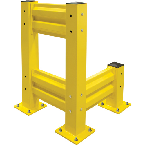 Industrial Safety Guard Rail, Steel, 19" L x 12" H, Safety Yellow Les Fournitures Industrielles Méga
