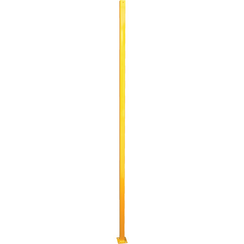 Adjustable Perimeter Guard In-Line Post, 4" W x 96" H, Yellow Les Fournitures Industrielles Méga
