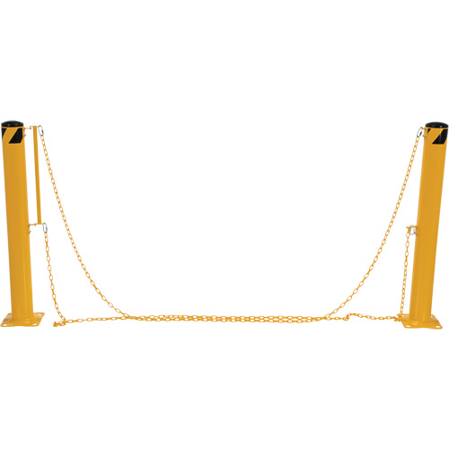 Syst&egrave;me de bornes de protection et chaînes pour quai, Acier, 42" h x 6-5/8" la, Jaune Les Fournitures Industrielles Méga