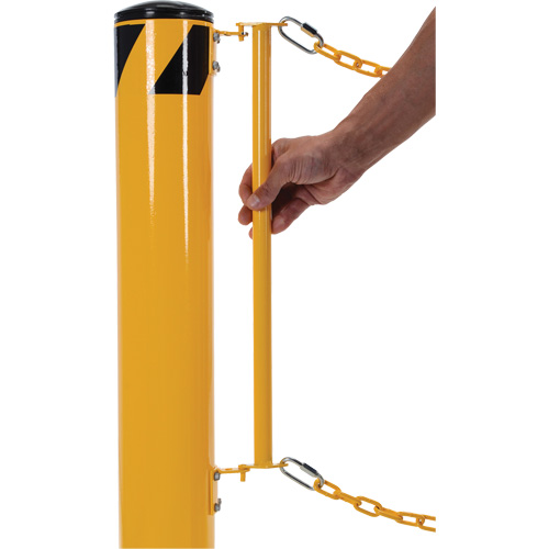 Syst&egrave;me de bornes de protection et chaînes pour quai, Acier, 42" h x 6-5/8" la, Jaune Les Fournitures Industrielles Méga