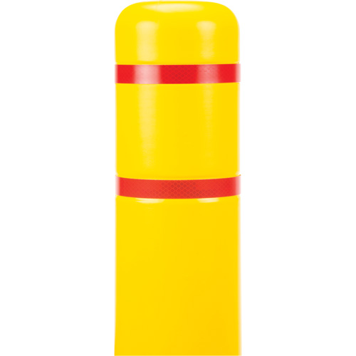 Capuchon en poly&eacute;thyl&egrave;ne pour borne de protection, 4-1/2" dia. x 52" l, Rouge/Jaune Les Fournitures Industrielles Méga