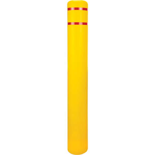 Polyethylene Bollard Cover, 6-5/8" Dia. x 52" L, Red/Yellow Les Fournitures Industrielles Méga