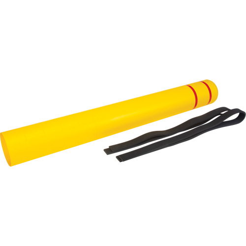 Polyethylene Bollard Cover, 6-5/8" Dia. x 60" L, Red/Yellow Les Fournitures Industrielles Méga