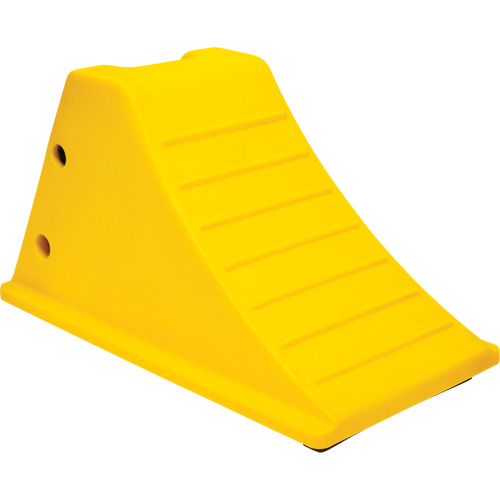 Cales de roue avec surface antid&eacute;rapante en caoutchouc, Polyur&eacute;thane, Jaune, 11-1/4" la x 21" p x 12-1/4" h Les Fournitures Industrielles Méga