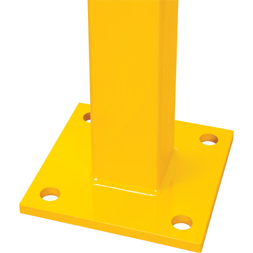 End Post for Light-Duty Guard Rails, Steel, 42" H, Safety Yellow Les Fournitures Industrielles Méga