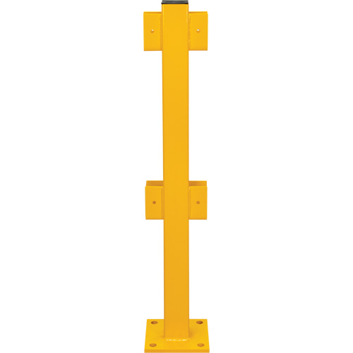 In-Line Post for Light-Duty Guard Rails, Steel, 42" H, Safety Yellow Les Fournitures Industrielles Méga