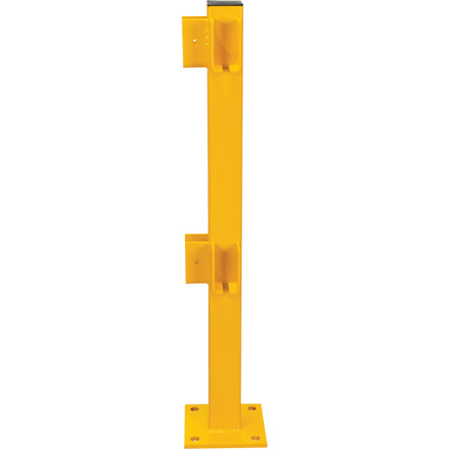 Corner Post for Light-Duty Guard Rails, Steel, 42" H, Safety Yellow Les Fournitures Industrielles Méga