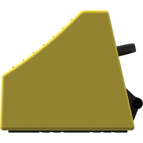Cale de roue ultra-robuste pour l'exploitation mini&egrave;re Checkers Safety, PEHD, Jaune, 14-1/2" la x 17-1/2" p x 16" h Les Fournitures Industrielles Méga