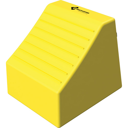 Cale de roue ultra-robuste pour l'exploitation mini&egrave;re Checkers Safety sans support, PEHD, Jaune, 14-1/2" la x 17-1/2" p x 16" h Les Fournitures Industrielles Méga