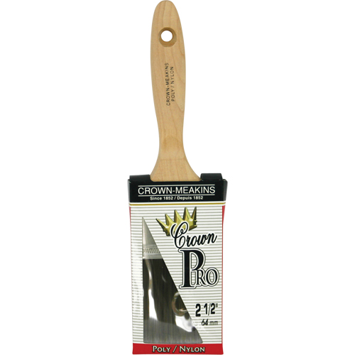 Pinceau &agrave; soies angulaires Crown Pro, Poly/nylon, Manche Bois, Largeur de 2-1/2" Les Fournitures Industrielles Méga