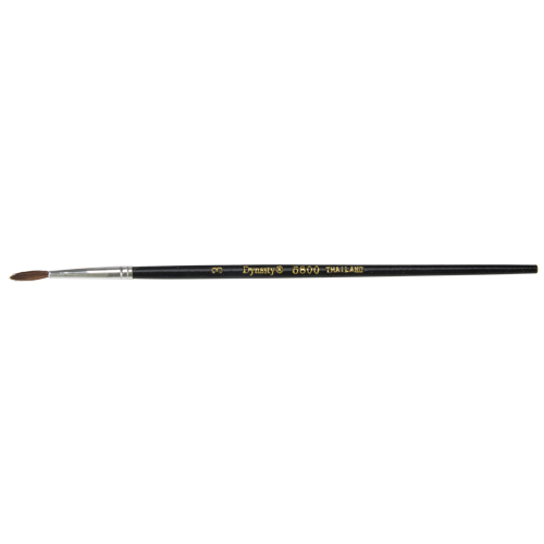 Pinceau pointu &agrave; soies noires pour artiste, Largeur de la brosse de 2,1 mm, Soie de chameau, Manche &agrave; Bois Les Fournitures Industrielles Méga