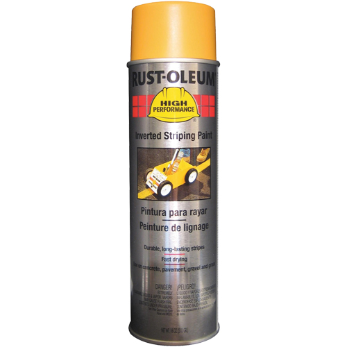 Peinture de traçage en a&eacute;rosol syst&egrave;me 2300 haute performance applicable en position invers&eacute;e, Jaune, 18 oz, Canette a&eacute;rosol Les Fournitures Industrielles Méga