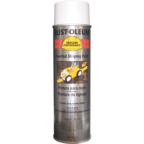 Peinture de traçage en a&eacute;rosol syst&egrave;me 2300 haute performance applicable en position invers&eacute;e, Blanc, 18 oz, Canette a&eacute;rosol Les Fournitures Industrielles Méga