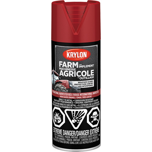 Peinture en a&eacute;rosol pour la ferme et l'&eacute;quipement, Rouge International Harvester, Tr&egrave;s brillant, 340 g, Canette a&eacute;rosol Les Fournitures Industrielles Méga