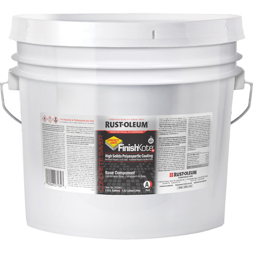 Concrete Saver&reg; FinishKote 80 High Solids Polyaspartic Floor Coating Part A, Pail, Clear/Tint Base Les Fournitures Industrielles Méga