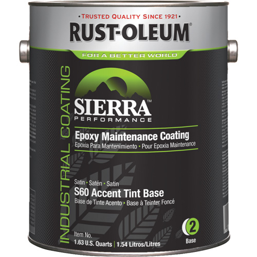 Rev&ecirc;tement dentretien &eacute;poxydique &agrave; base deau Sierra Performance S60 Base pour accents, Gallon, Base &agrave; teinter Les Fournitures Industrielles Méga