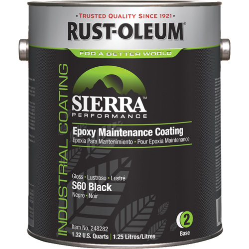 Rev&ecirc;tement dentretien &eacute;poxydique &agrave; base deau Sierra S60 Partie 2 Couche de fond, Gallon, Noir Les Fournitures Industrielles Méga