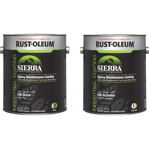 Trousse de rev&ecirc;tement dentretien &eacute;poxydique &agrave; base deau Sierra S60, Gallon, Noir Les Fournitures Industrielles Méga