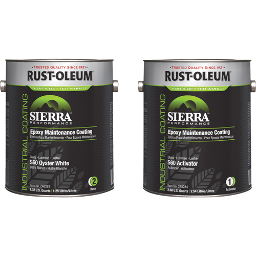 Trousse de rev&ecirc;tement dentretien &eacute;poxydique &agrave; base deau Sierra S60, Gallon, Blanc Les Fournitures Industrielles Méga