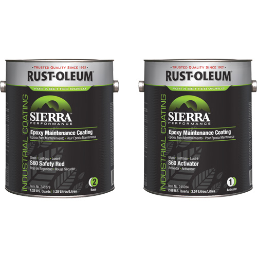 Trousse de rev&ecirc;tement dentretien &eacute;poxydique &agrave; base deau Sierra S60, Gallon, Rouge Les Fournitures Industrielles Méga
