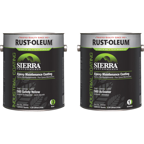 Trousse de rev&ecirc;tement dentretien &eacute;poxydique &agrave; base deau Sierra S60, Gallon, Jaune Les Fournitures Industrielles Méga