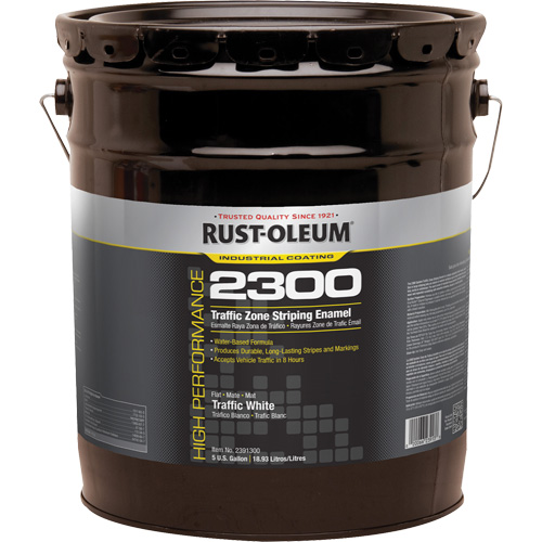 Peinture pour traçage de ligne invers&eacute;e Syst&egrave;me 2300 &agrave; haut rendement, Blanc, 5 gal., Seau Les Fournitures Industrielles Méga