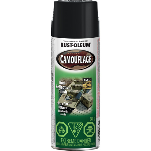 Specialty Camouflage Paint, Aerosol Can, Black Les Fournitures Industrielles Méga