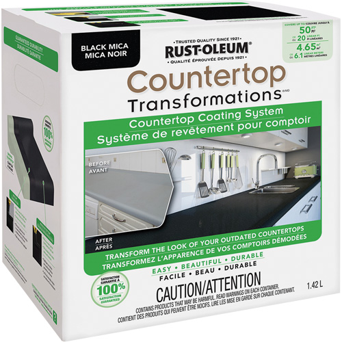 Syst&egrave;me de rev&ecirc;tement au mica pour comptoir Countertop Transformations, 1,42 L, Trousse, Mica noir Les Fournitures Industrielles Méga