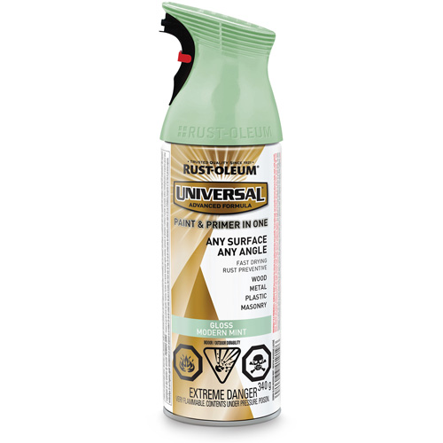 Universal&reg; Enamel Paint & Primer In One, Modern Mint Green, Gloss, Aerosol Can Les Fournitures Industrielles Méga