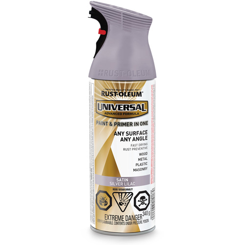 Universal&reg; Enamel Paint & Primer In One, Silver Lilac Purple, Satin, Aerosol Can Les Fournitures Industrielles Méga