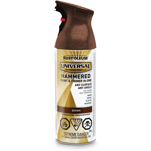 Universal&reg; Paint & Primer In One Spray Paint, Brown, Hammered, Aerosol Can Les Fournitures Industrielles Méga