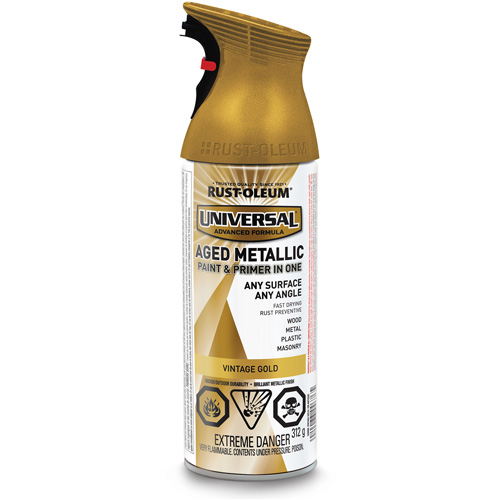 Universal&reg; Aged Spray Paint, Vintage Gold, Metallic, Aerosol Can Les Fournitures Industrielles Méga
