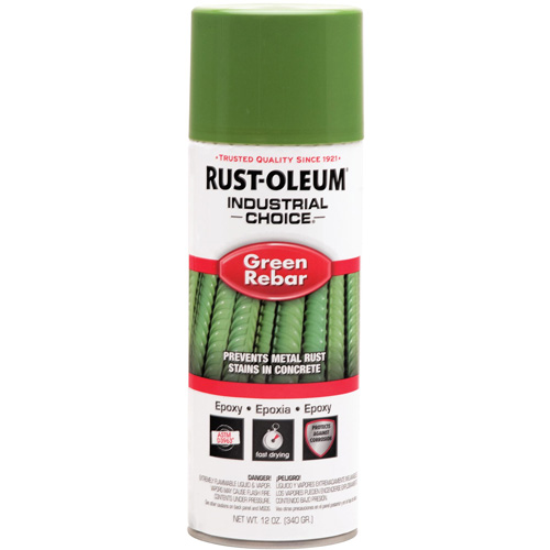 A&eacute;rosol &eacute;poxydique pour barre d'armature du syst&egrave;me Industrial Choice RB1600, Vert de barre d'armature, 12 oz liq., Canette a&eacute;rosol Les Fournitures Industrielles Méga