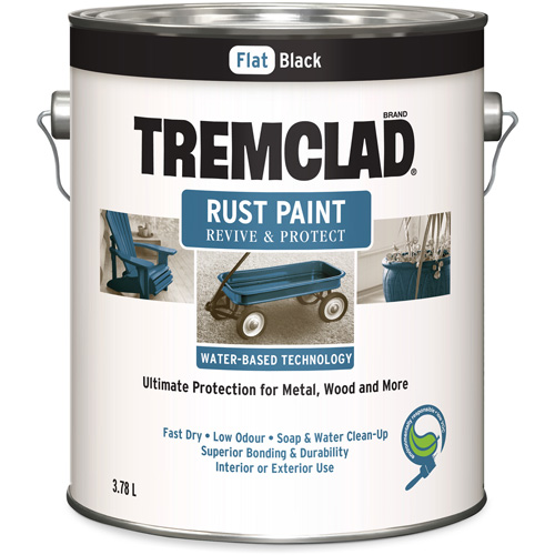 Peinture antirouille &agrave; base d'eau Tremclad, 3,78 L, Gallon, Noir Les Fournitures Industrielles Méga
