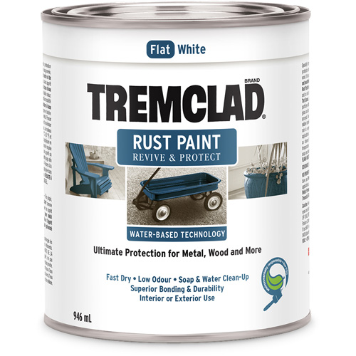 Peinture antirouille &agrave; base d'eau Tremclad, 946 ml, Canette, Blanc Les Fournitures Industrielles Méga