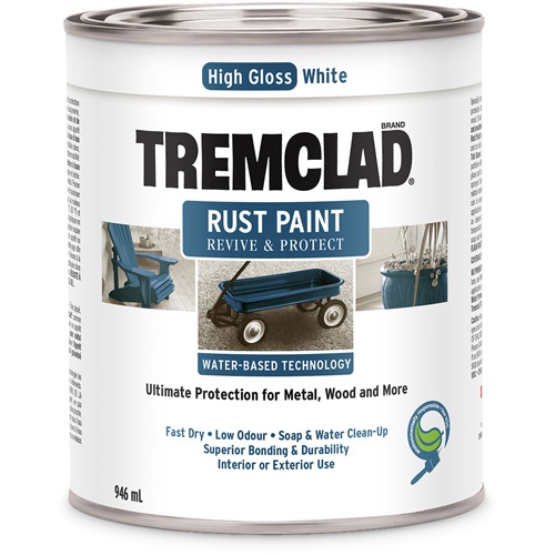 Tremclad&reg; Water-Based Rust Paint, 946 ml, Can, White Les Fournitures Industrielles Méga