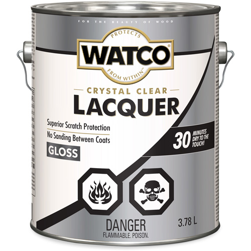 Laque pour bois Watco, 3,78 L, Transparent, Brillant Les Fournitures Industrielles Méga