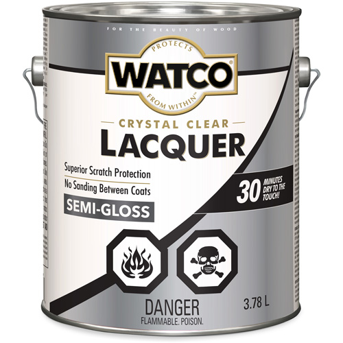 Watco&reg; Lacquer Wood Finish, 3.78 L, Clear, Semi-Gloss Les Fournitures Industrielles Méga