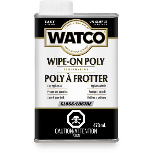 Teinture &agrave; essuyage en poly Watco, 473 ml, Transparent, Brillant Les Fournitures Industrielles Méga