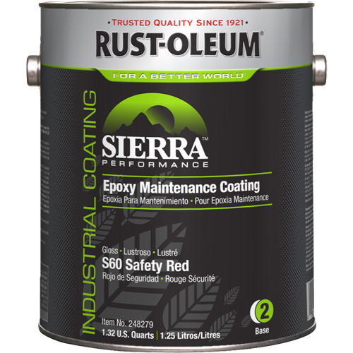 Composant de base du rev&ecirc;tement dentretien pour plancher Sierra Performance S60, 1 gal., &agrave; l'eau, Brillant, Rouge Les Fournitures Industrielles Méga